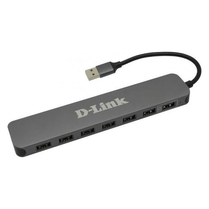 Концентратор USB 2.0 D-Link DUB-H7 7 x USB 2.0 черный серебристый
